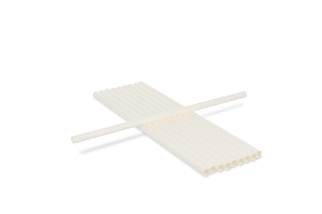 Papieren rietjes 210x8mm wit