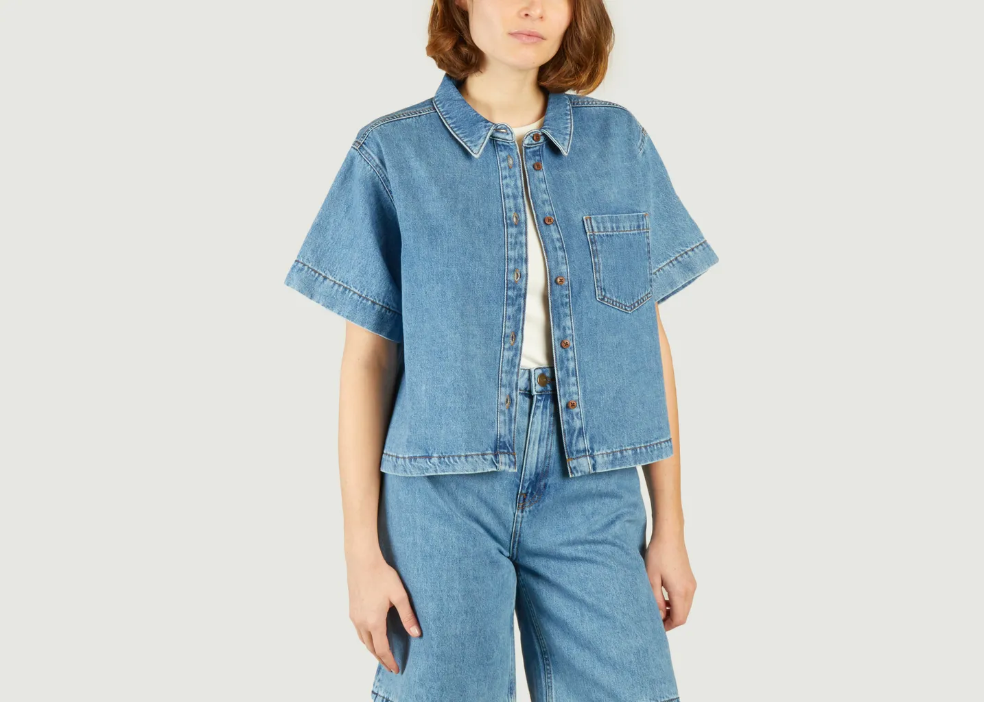 Chemise manches courtes en jean Augusta Skall Studio