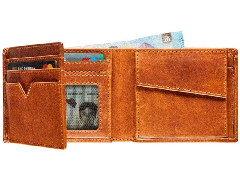 Maverick Portemonnaie New Men 11 x 8.8 cm, Cognac Geldbeutel mit RFID Schutz