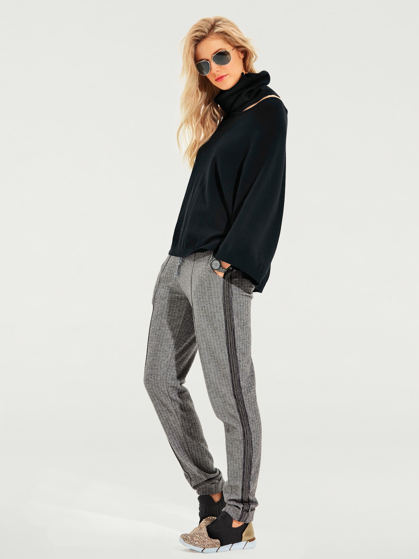 Ensemble de pulls look ample tendance, manches chauve-souris