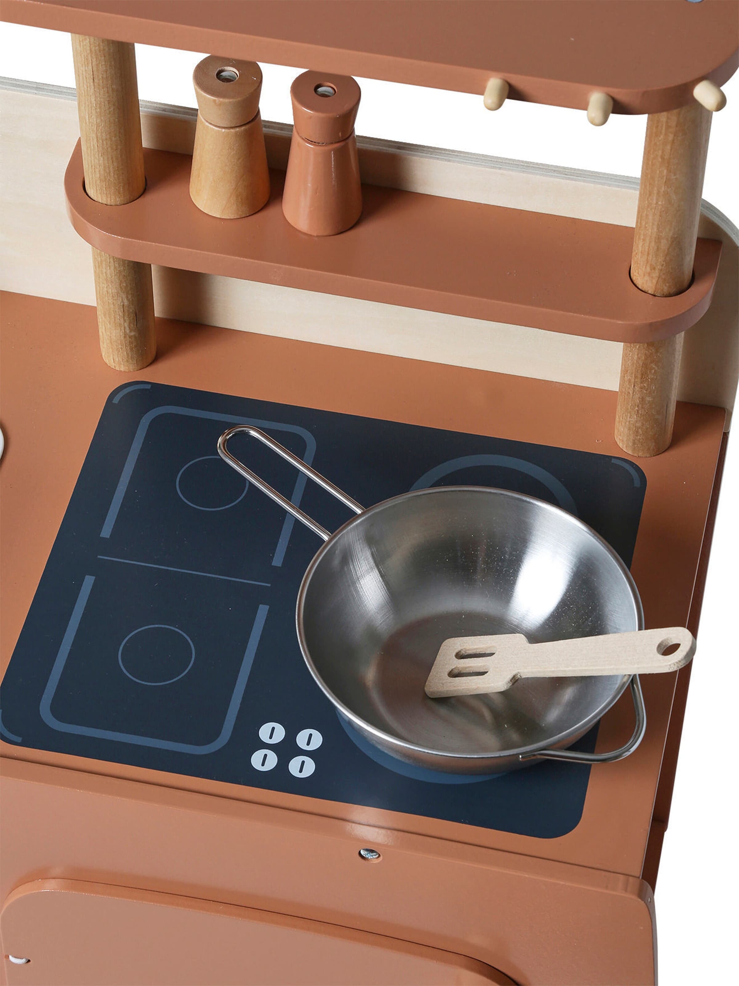 Vertbaudet Retro-Spielküche, Küche aus Holz FSC® karamel/natur mini retro