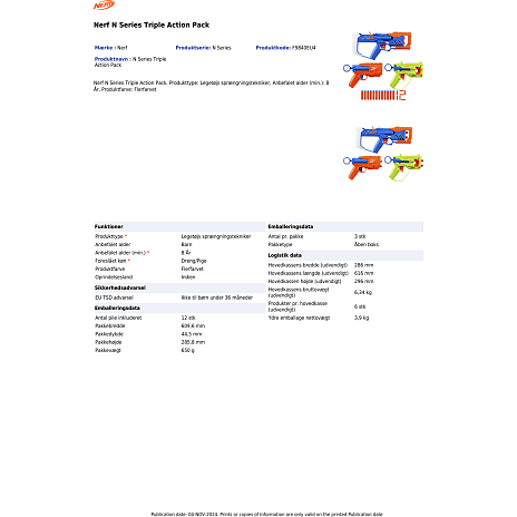 Nerf N Series dart blasters 3-pak
