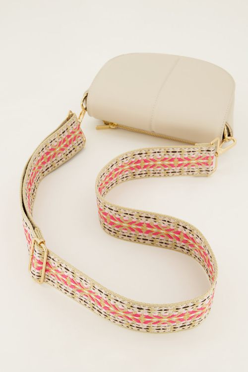 Aztec bag strap lichtroze