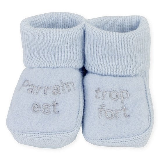 Chaussons brodés   Parrain Ciel        0-1 mois   de               Trois Kilos Sept