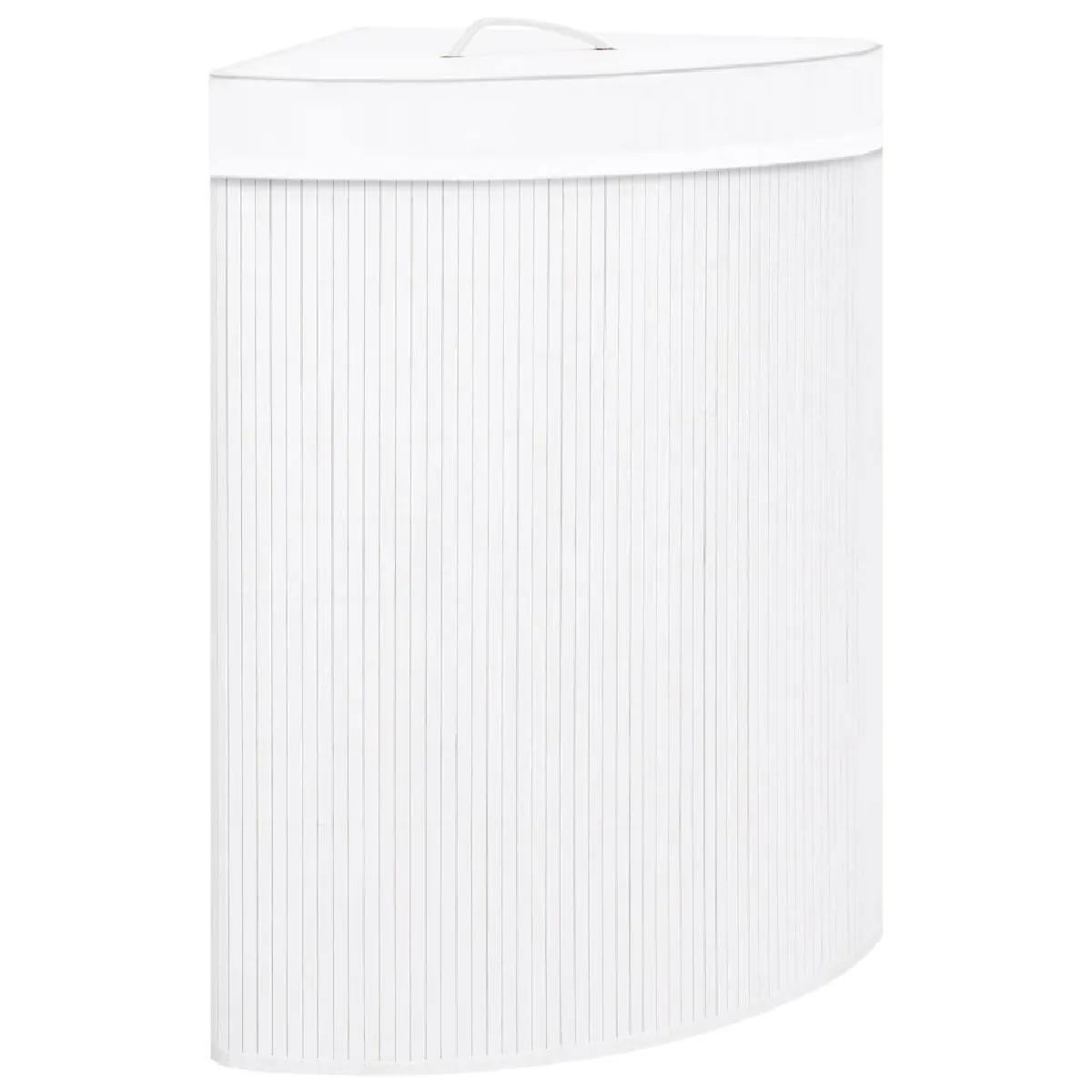 vidaXL Panier à Linge D'Angle - Bambou Blanc