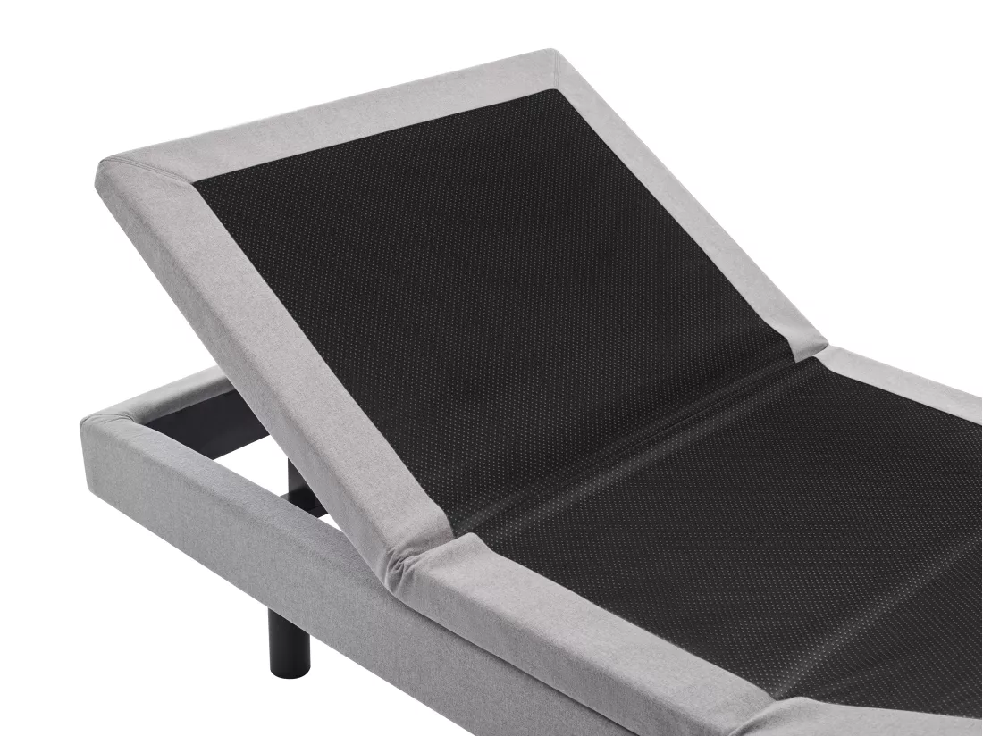 Lit électrique de relaxation déco + matelas mémoire de forme - 2 x 90 x 200 cm - Tissu - Gris - MENASINA de YSMÉE