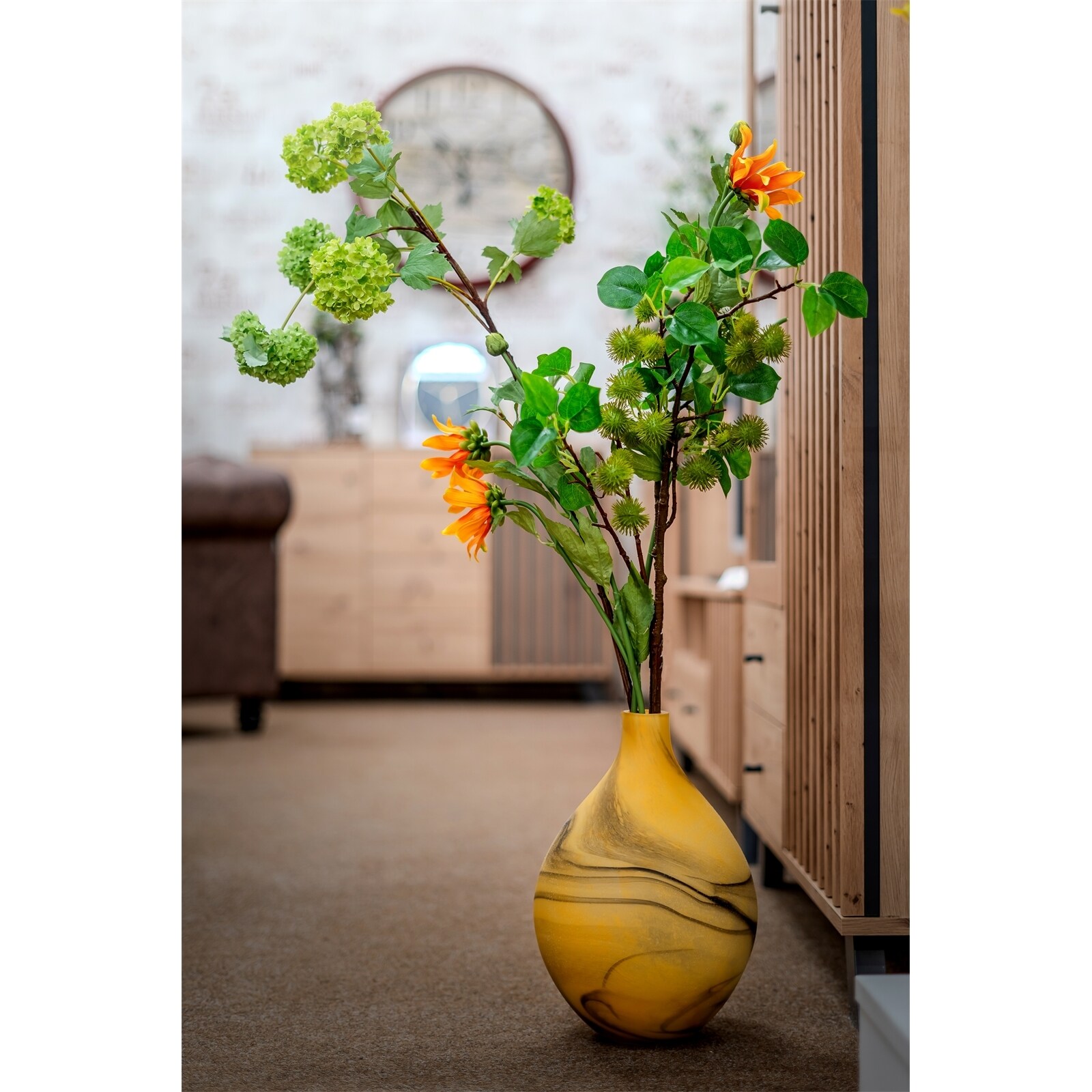 HTI-Living Kunstblume Hortensie Flora