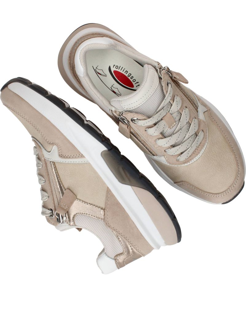 Gabor Rollingsoft Sneakers Beige Dames