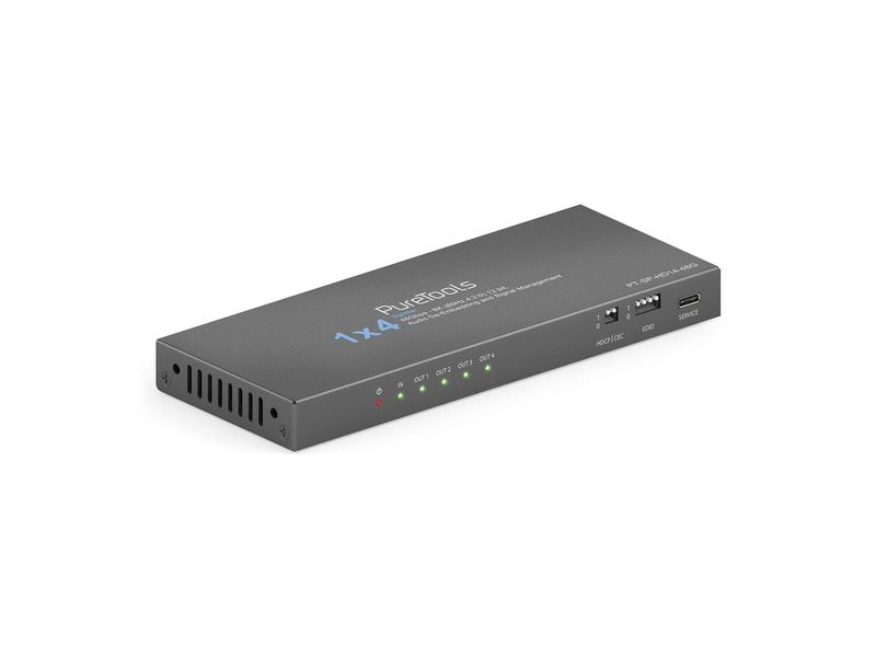 PureLink PureTools Splitter PT-SP-HD14-48G 1 x 4 HDMI 2.1 - PureTools - 1 x 4 HDMI2.1 Splitter - 48Gbps - 8K (60 Hz 4:2:0) 12 bit, Audio De-Embedding und Signal Management