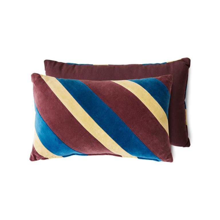 HKliving Striped velvet kussen 50x30 Speakeasy