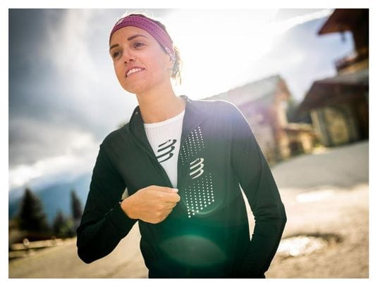 Veste coupe-vent Compressport Hurricane Windproof Femme Noir