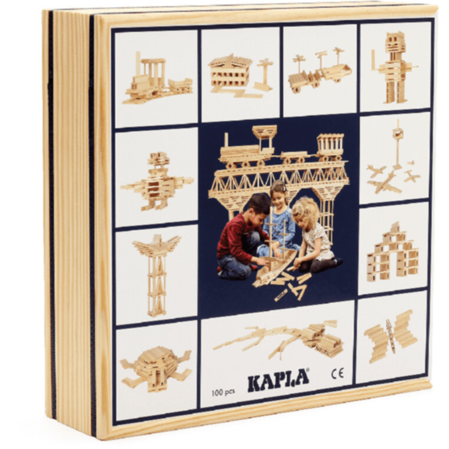 Kapla-Baukasten 100 Holzplättchen