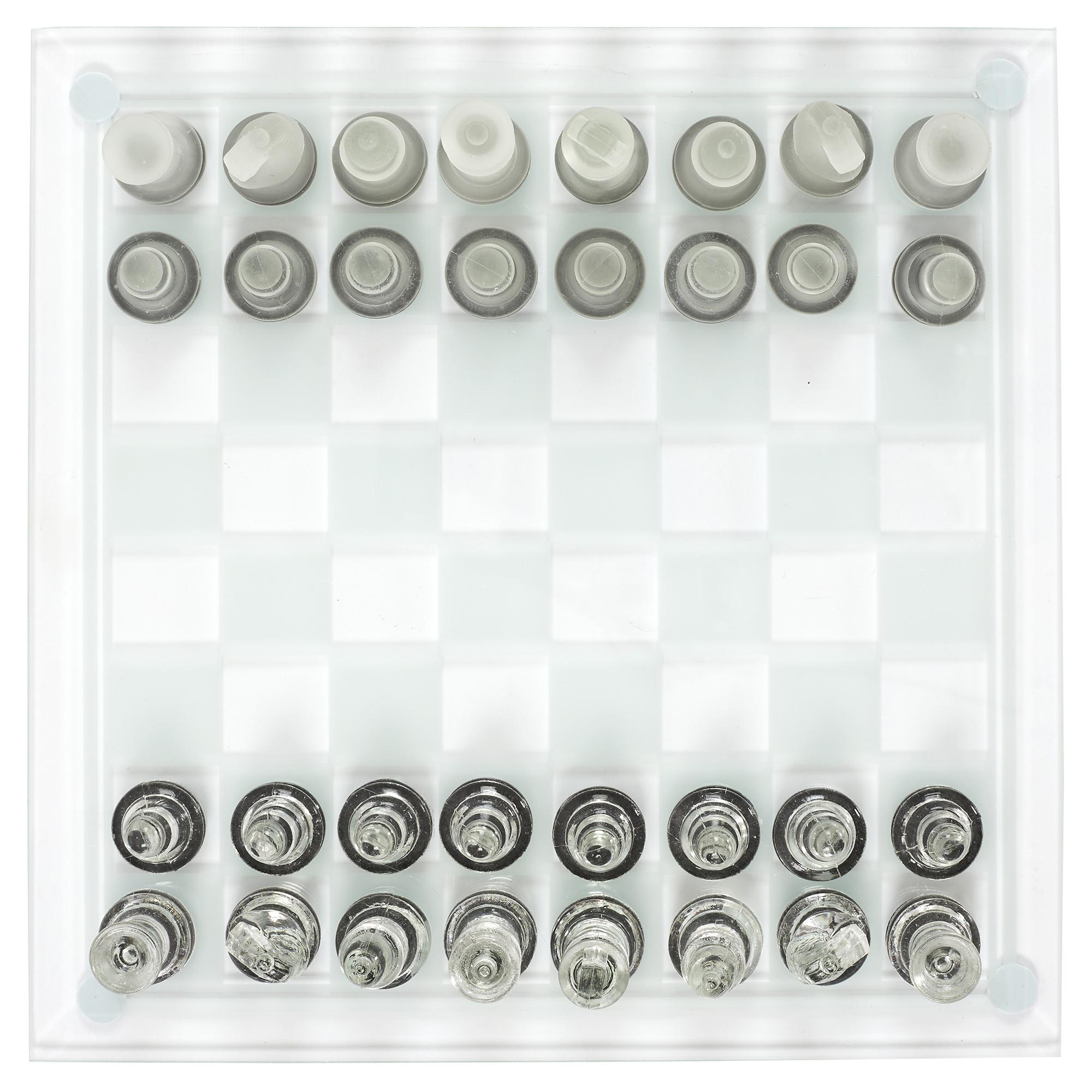 JEU ECHECS VERRE 25X25CM