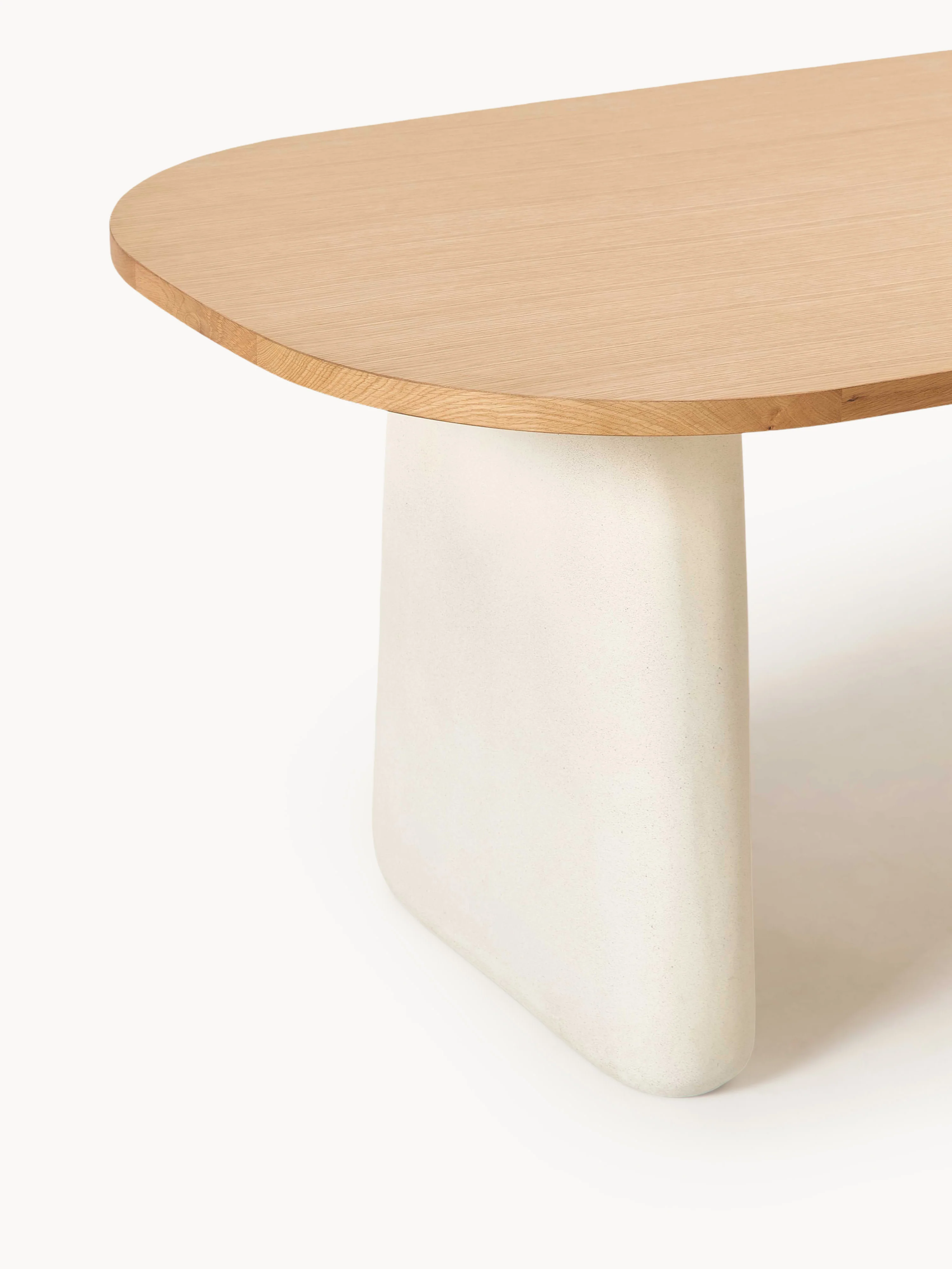 Ovale eettafel Dune van eikenhout, in verschillende formaten