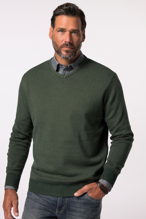 JP 1880 Pullover, CashmereTouch-Feinstrick, V-Ausschnitt, bis 8 XL