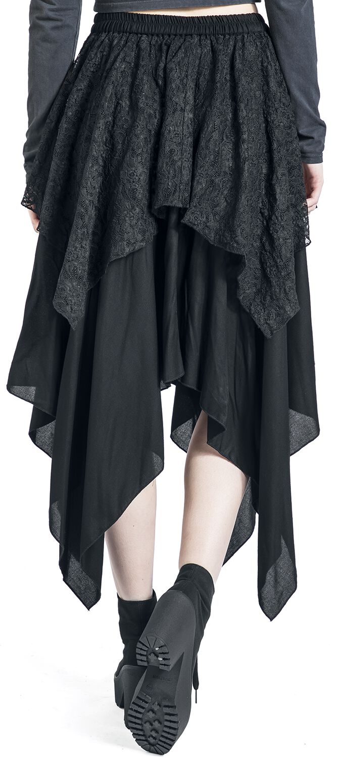 Jupe avec Dentelle | Gothicana by EMP Jupe mi-longue