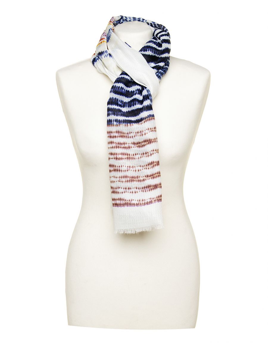 Foulard marine écru