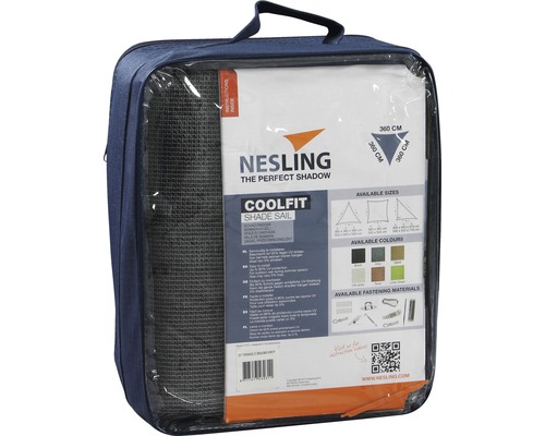 Zonnezeil driehoekig Coolfit grijs 360x360x360 cm