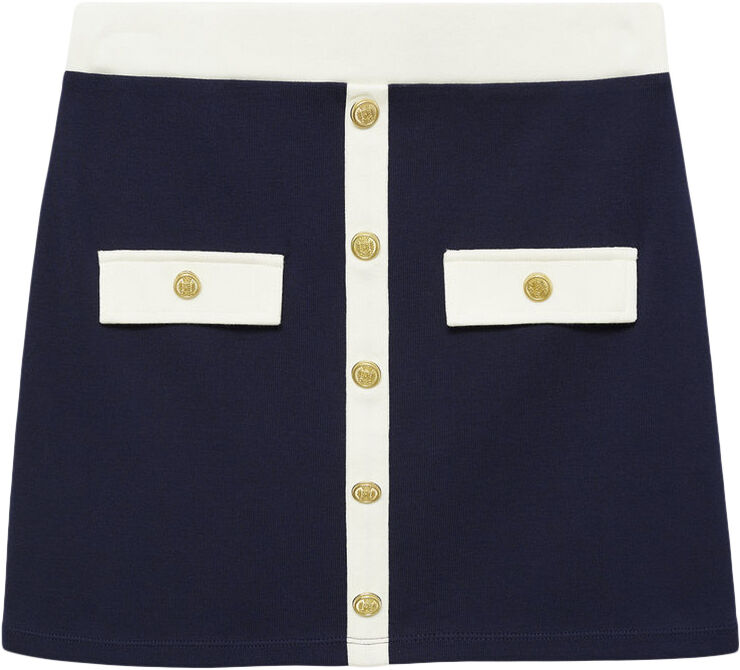 MANGO Buttoned knit skirt Navy