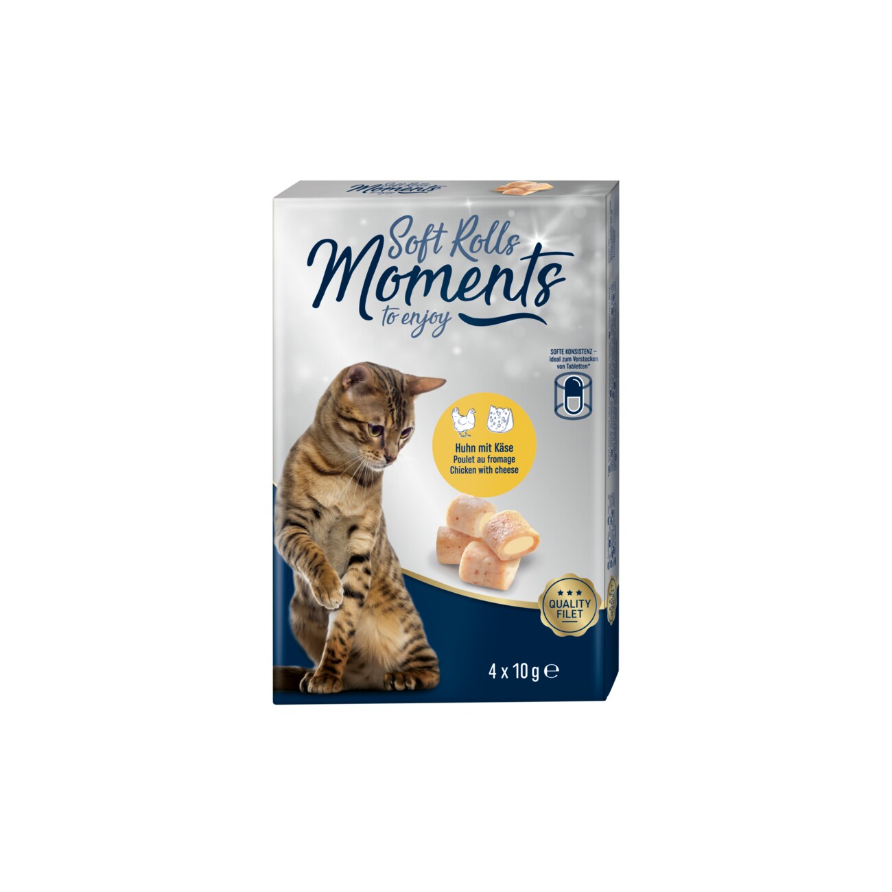 MOMENTS Soft Rolls 6x4x10g Huhn und Käse