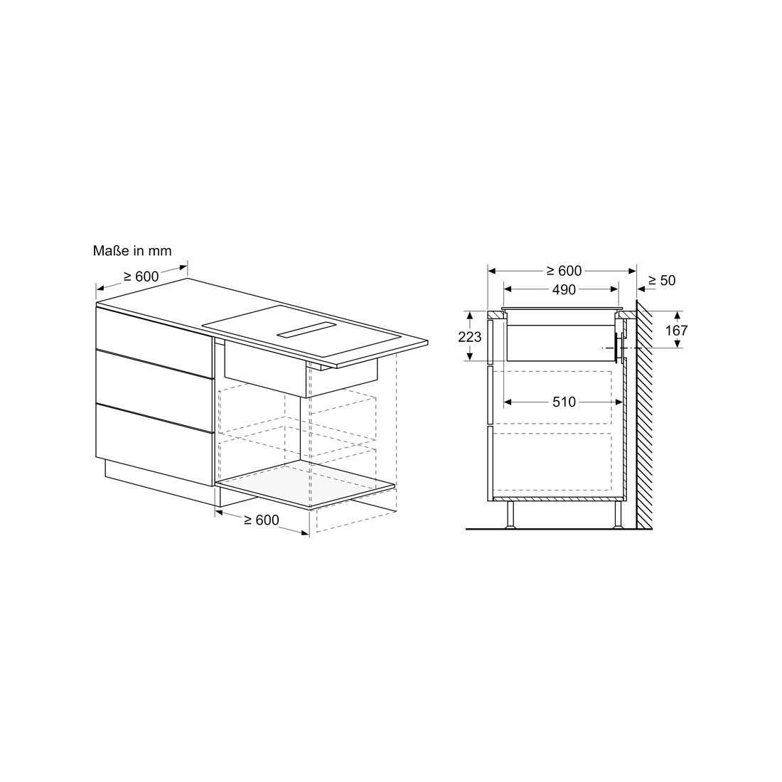 Bosch PVS611B16E Induktonkochfeld mit intergriertem Dunstabzug rahmemlos 60cm