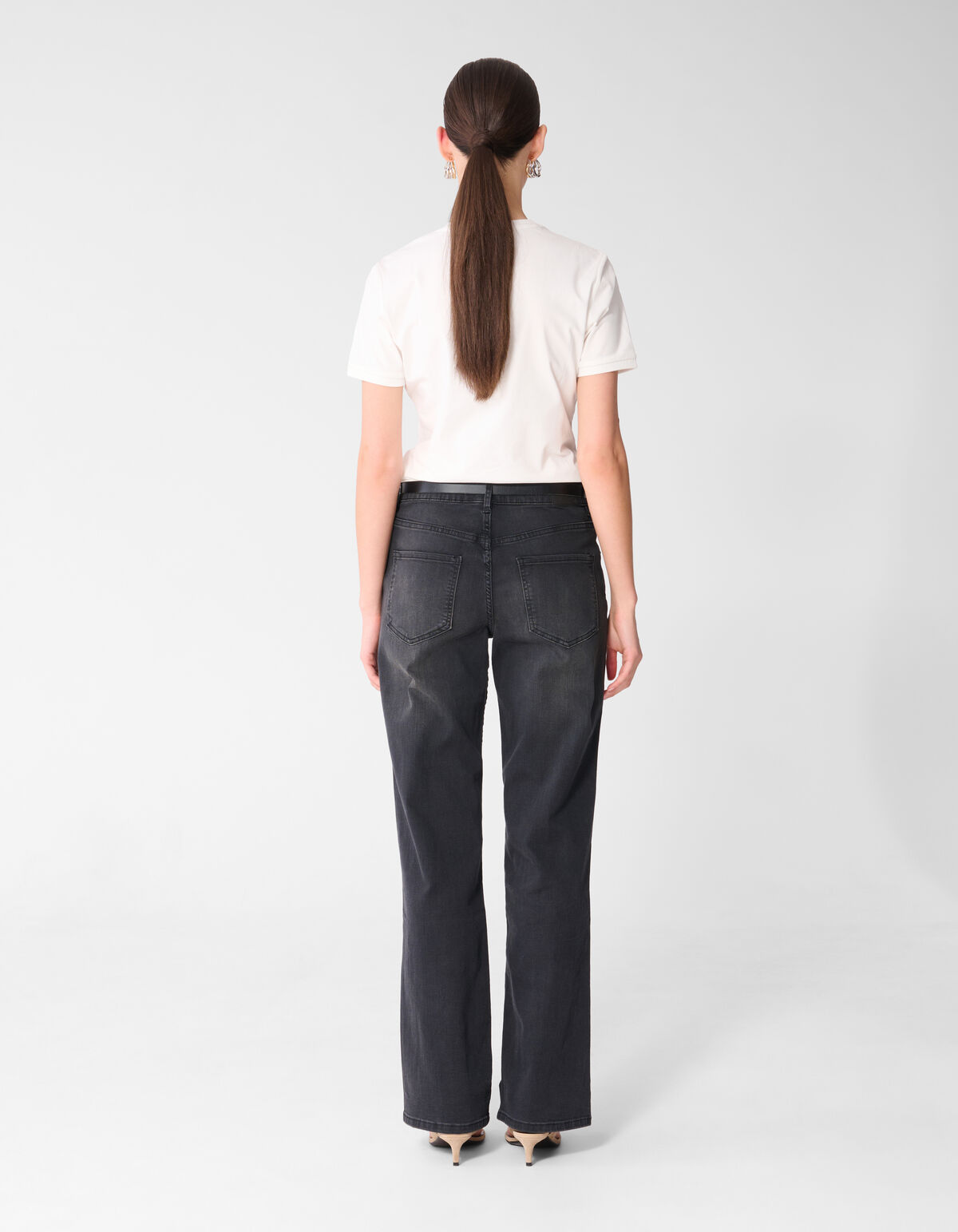 Straight Fit Jeans Donkergrijs
