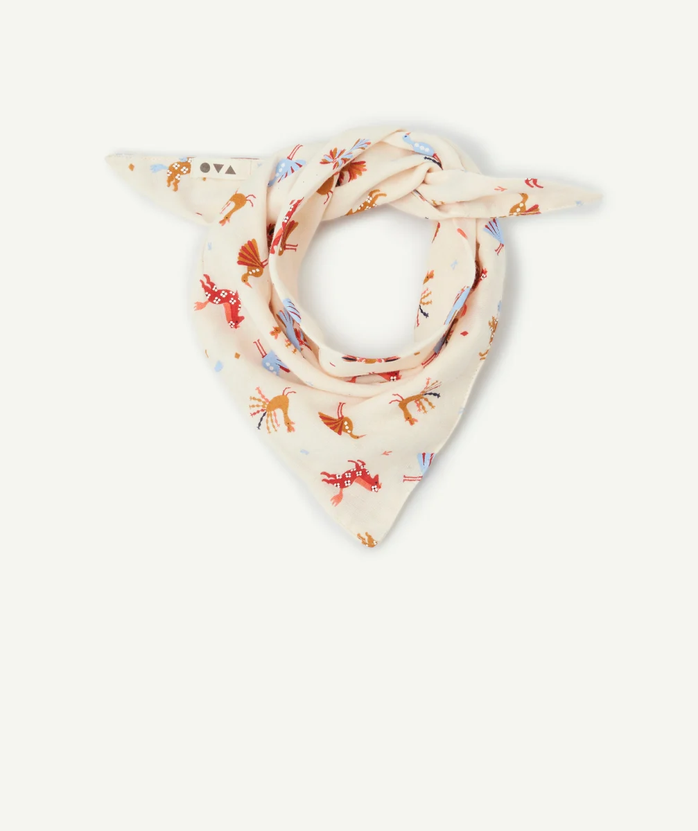 lot de 2 bandanas bébé fille 100% coton avec imprimés colorés