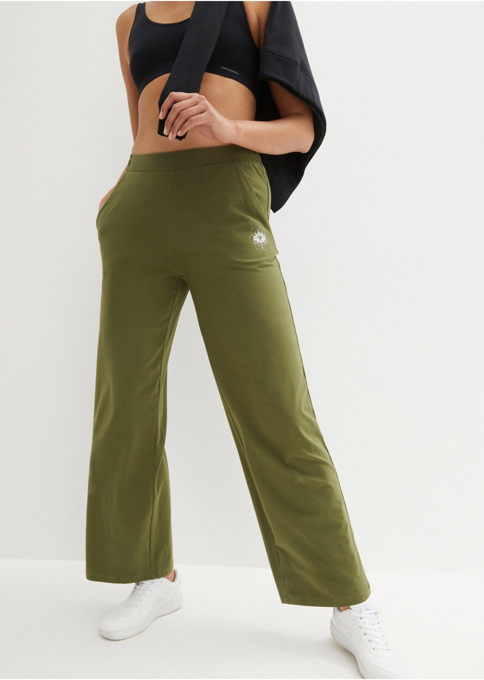 Pantalon fluide avec taille confortable, jambes larges