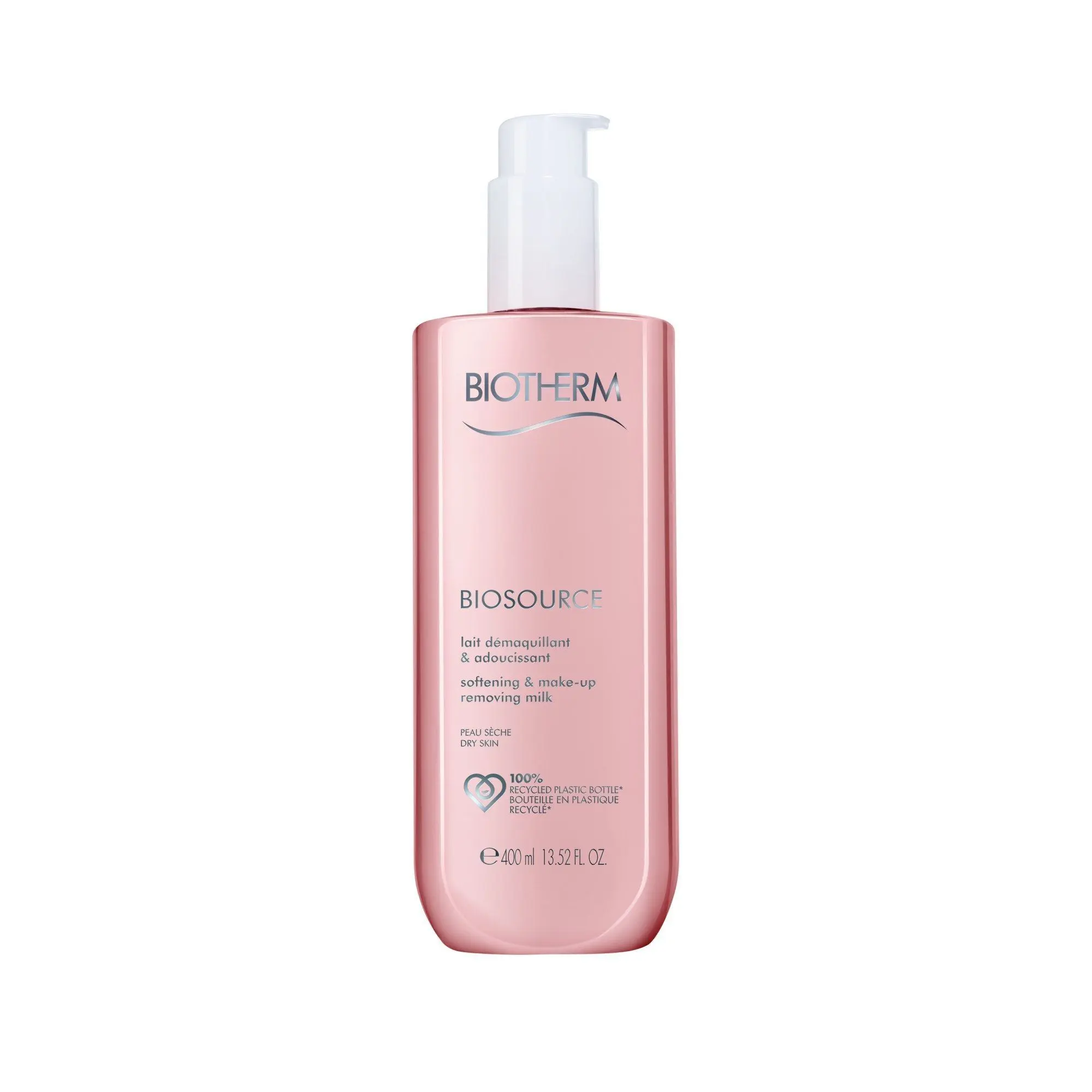 Biotherm - Lait démaquillant Peaux sèches Biosource 400ml Lait démaquillant et adoucissant Flacon Pompe 400 ml - Nouveautés