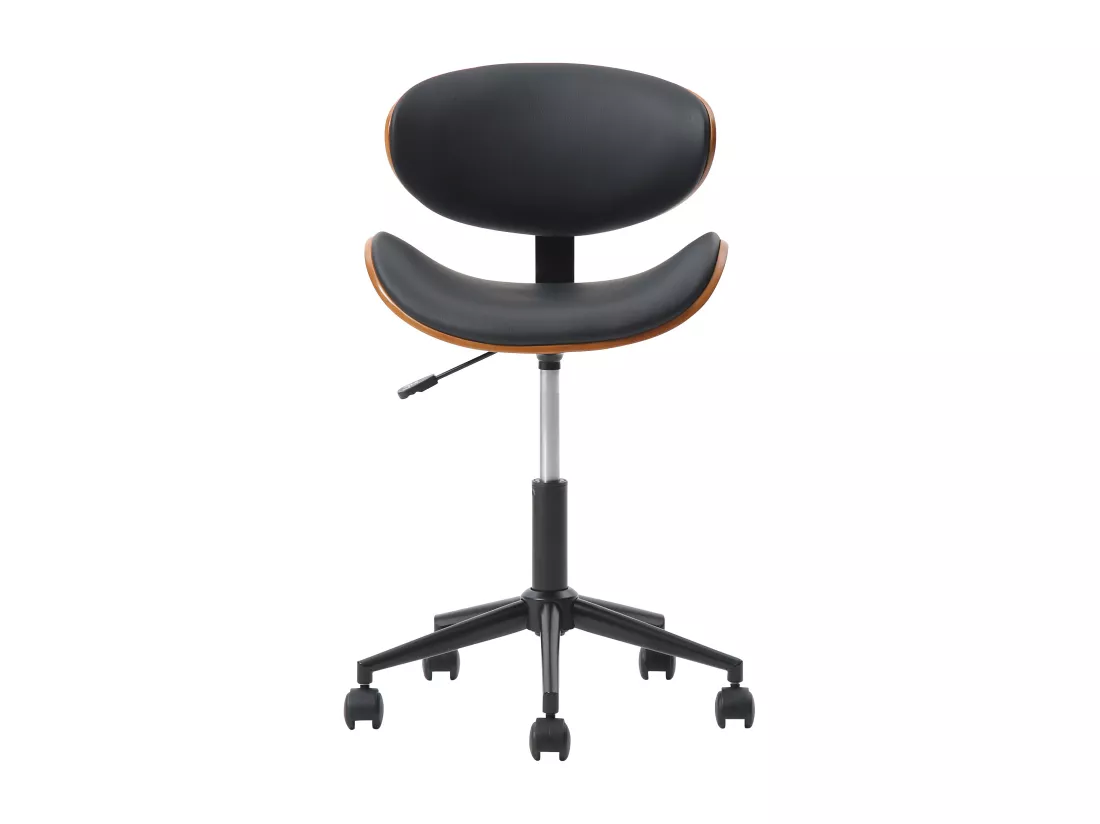 Chaise de bureau - Simili - Noir et naturel - Hauteur ajustable - MONTENEGRO