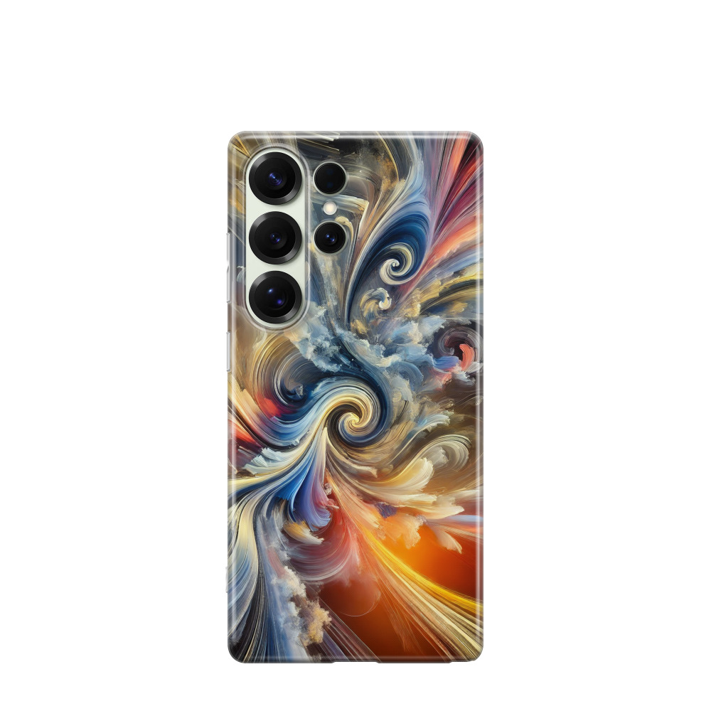 Samsung Galaxy S25 Ultra Gummi Hülle Unendlicher Fluss - Blau / Gelb / Rot