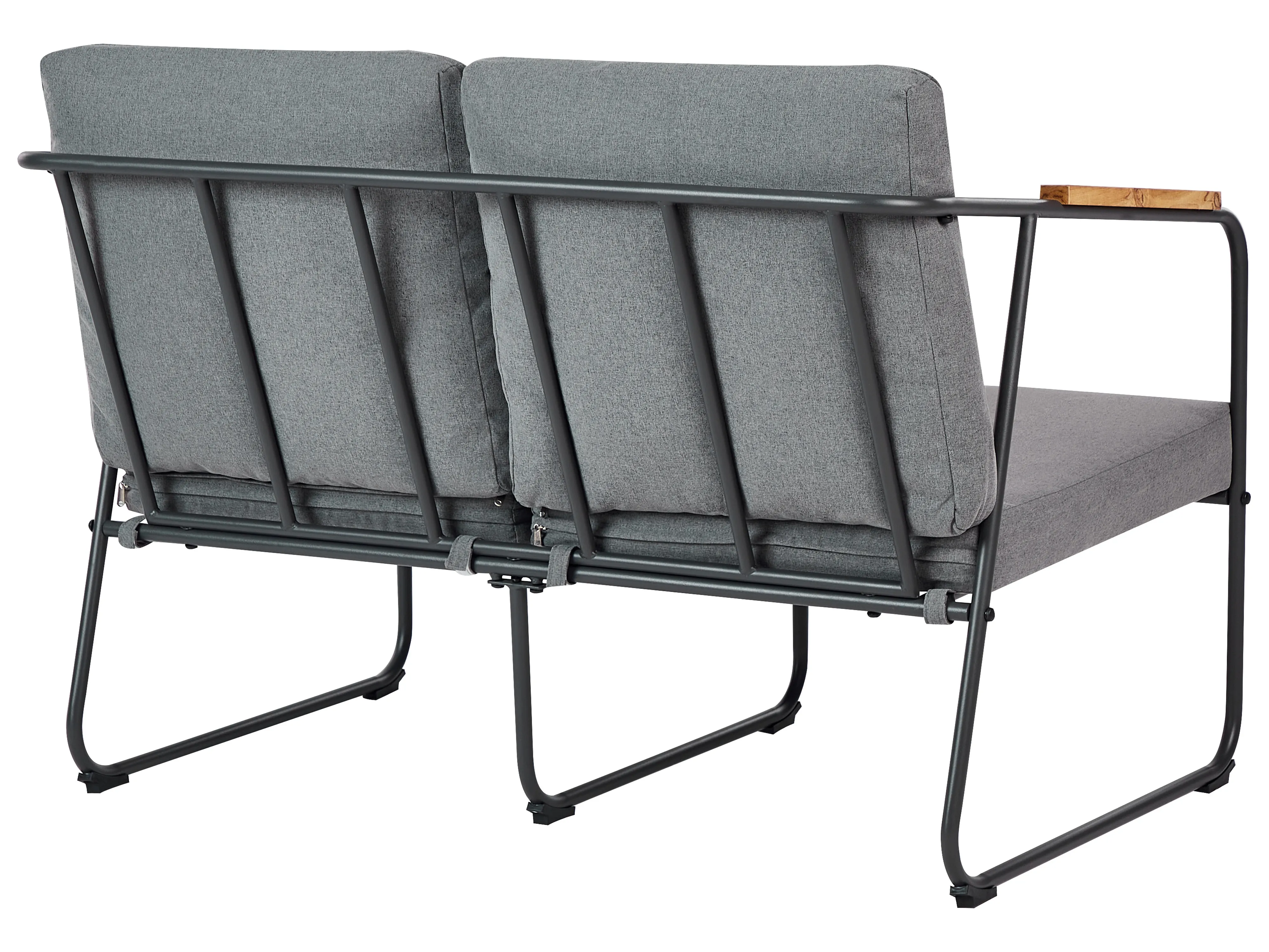 Loungeset met tafel 4-zits VEZZANA Metaal Grijs