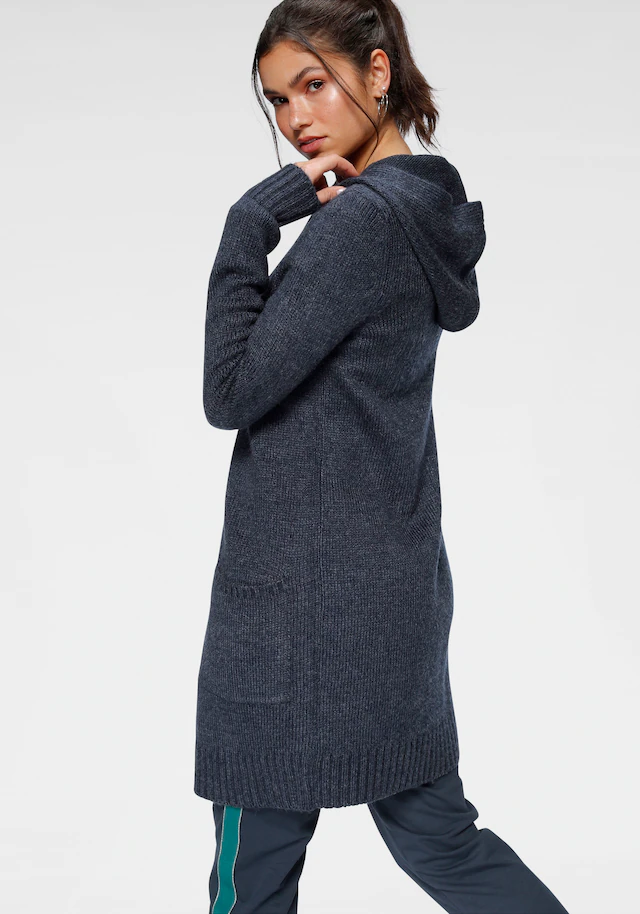 KangaROOS Kapuzenstrickjacke , mit aufgesetzten Taschen und breiten Rippbündchen
