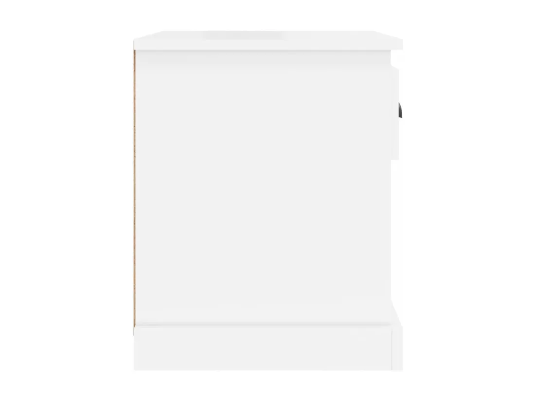 Tables de chevet 2 pièces blanc brillant 39x39x47,5 cm