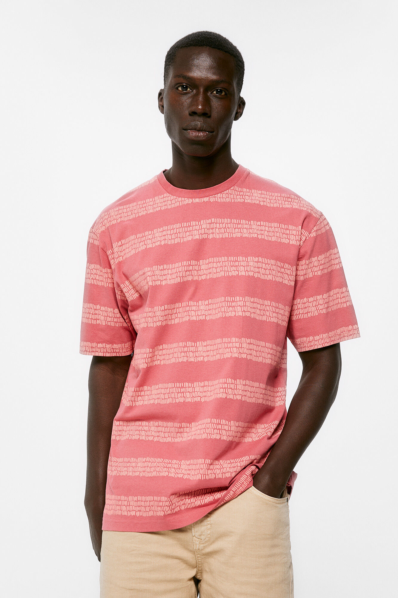 Textura de camiseta listrada - fúcsia
