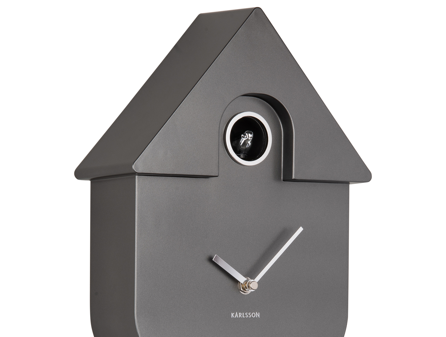 Wall clock Modern Cuckoo ABS metallic dark grey