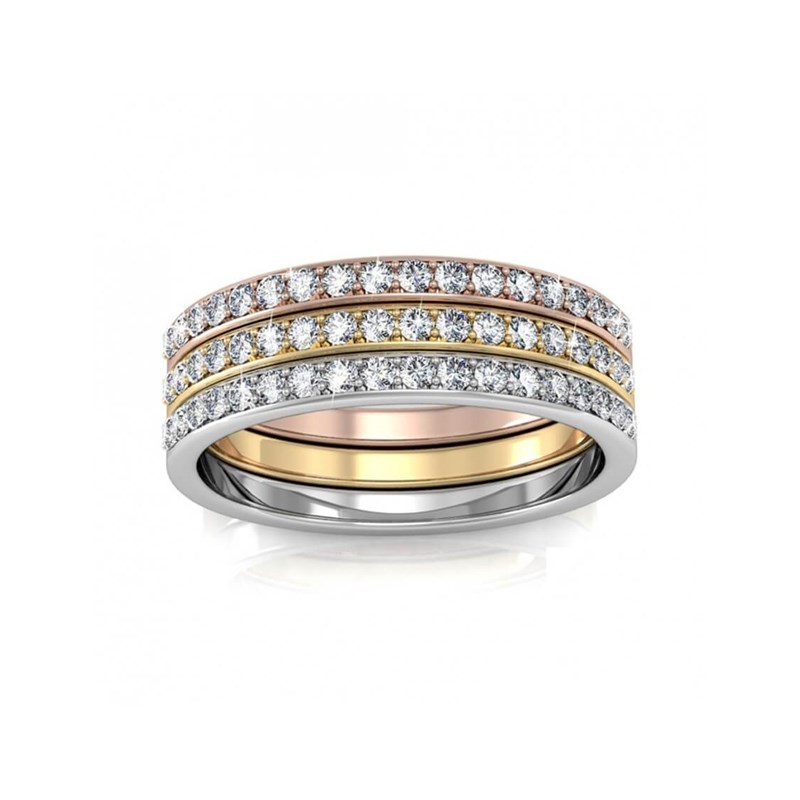 Bague Trinity - Argenté et Multi