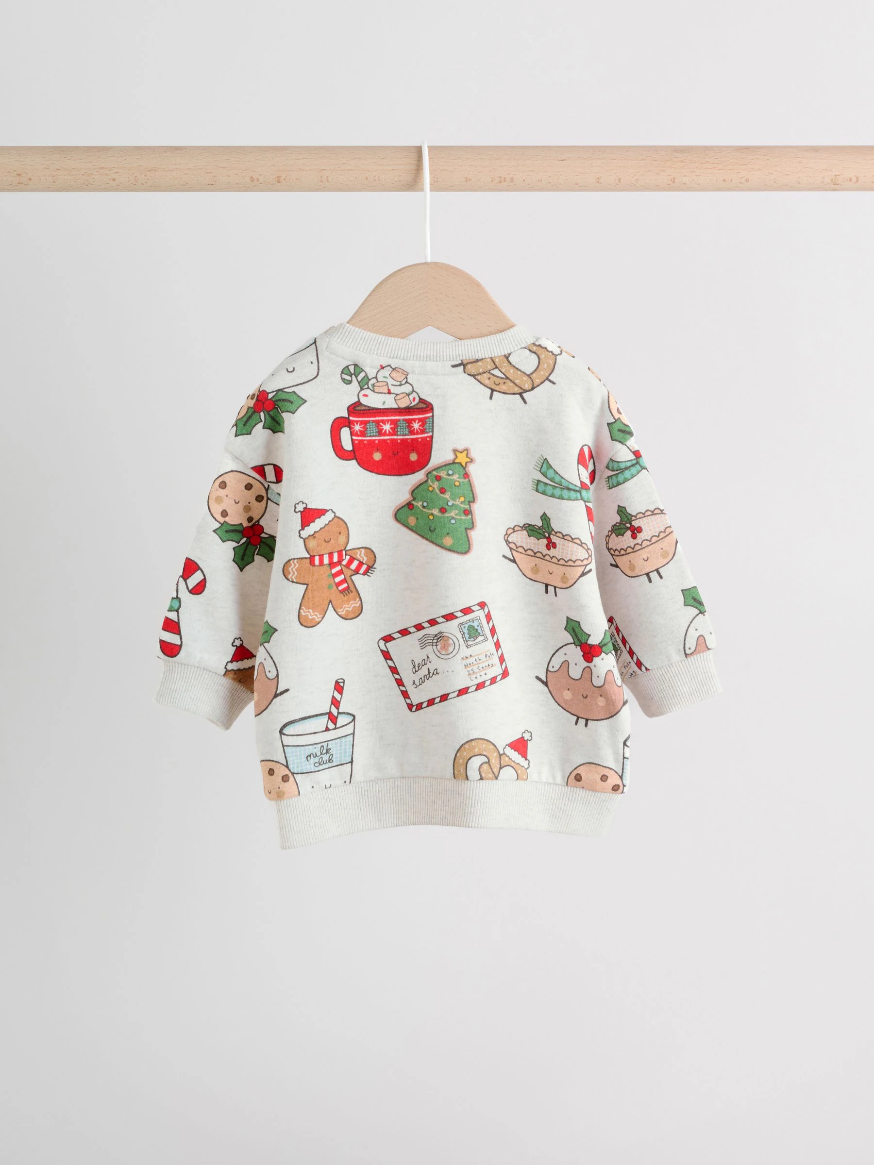 Grijze Santa Traktaties - Kerstmis Sweat en Joggingbroek Baby Set (0mnd-2jr)