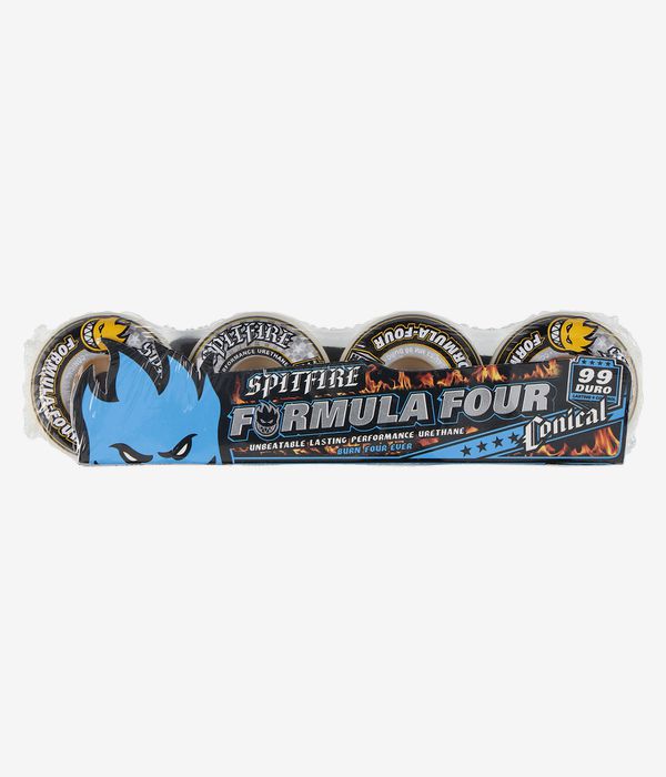 Spitfire Formula Four Conical Rollen (white yellow) 53 mm 99A 4er Pack