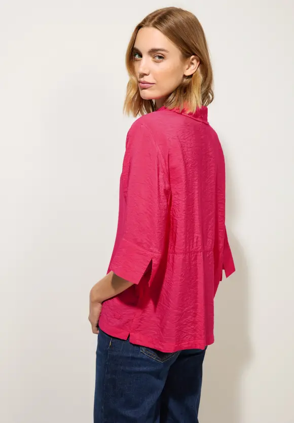 Hemdkragenbluse mit Struktur - coral blossom