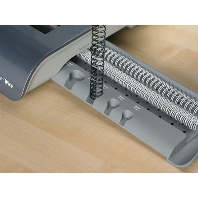 Fellowes Quasar/Wire - machine à relier / relieuse perforeuse manuelle par anneaux métal - Perfore 15 feuilles - relie 130f