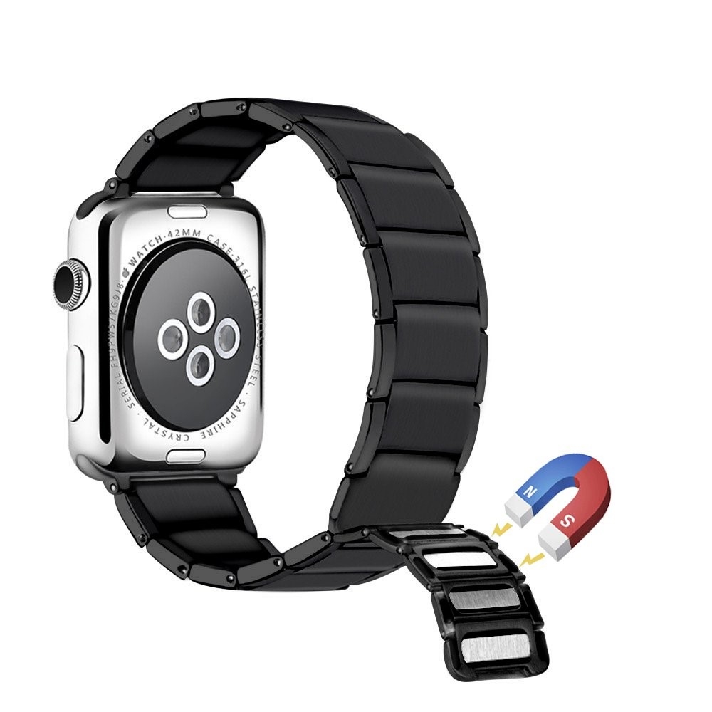 Apple Watch (49/46/45/44 mm) Edelstahl Armband mit Magnetverschluss - Schwarz