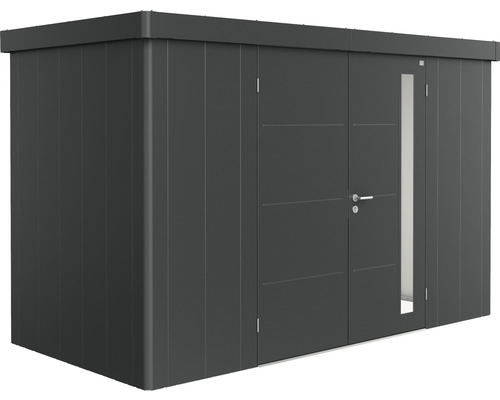 Biohort Neo 1D tuinhuis met dubbele deuren, 348 x 180 cm, donkergrijs metallic
