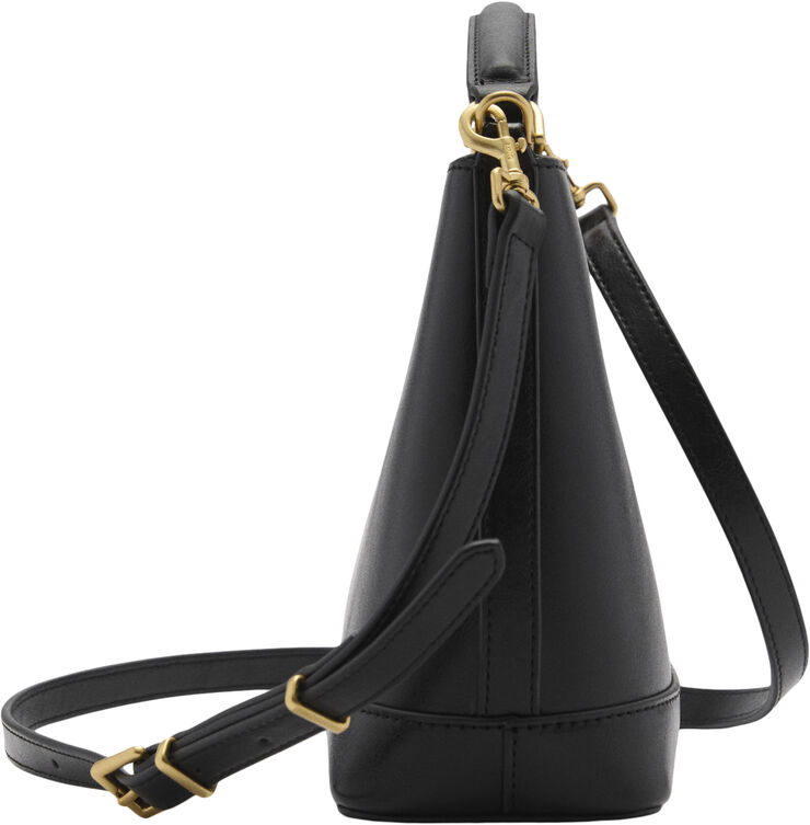 MANGO Mini shopper bag with metallic deta Black