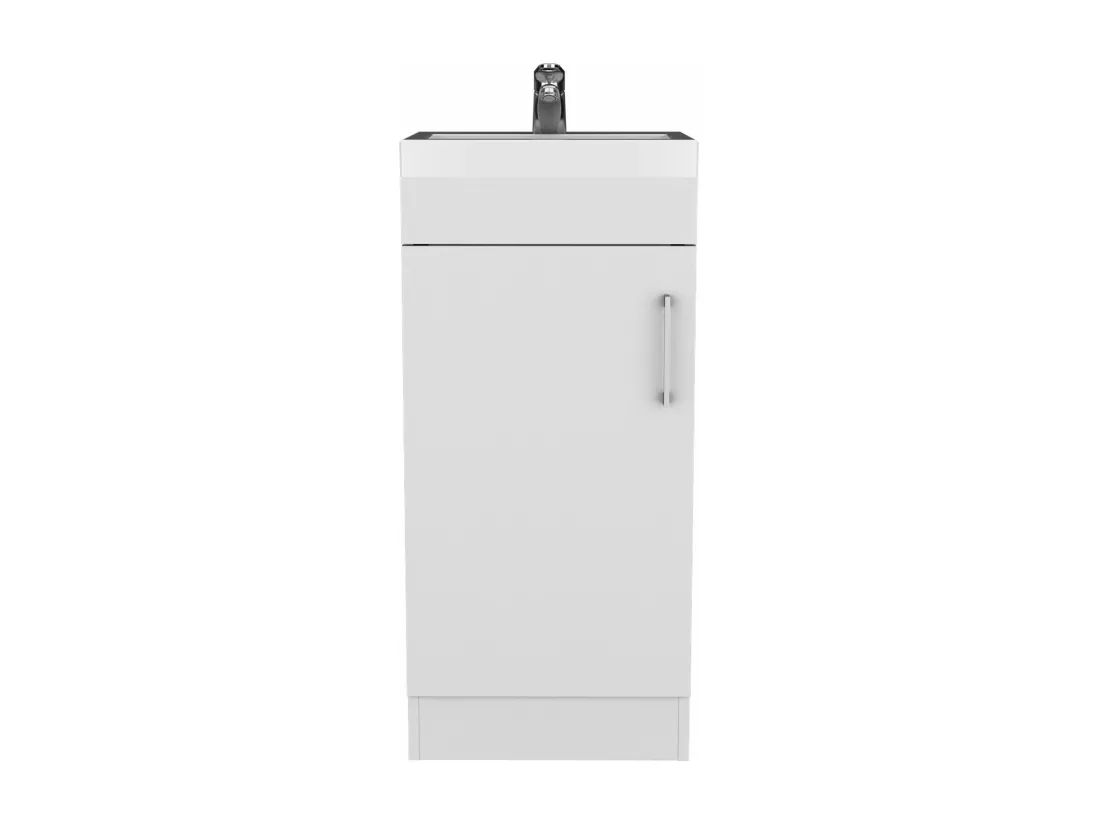Meuble de salle de bain Madrid avec 1 porte et rangement inférieur, blanc, 83 cm X 40 cm X 33 cm