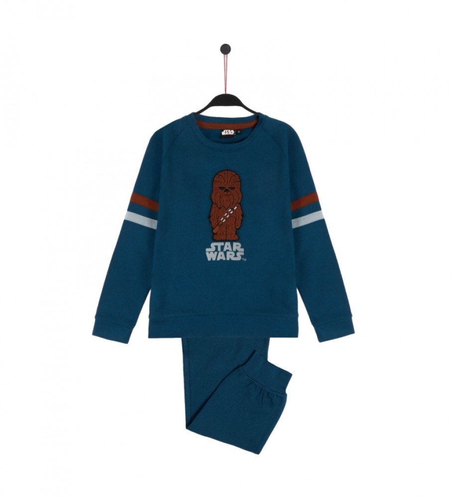 Pijama de manga comprida azul com estampa do Wookiee da Disney