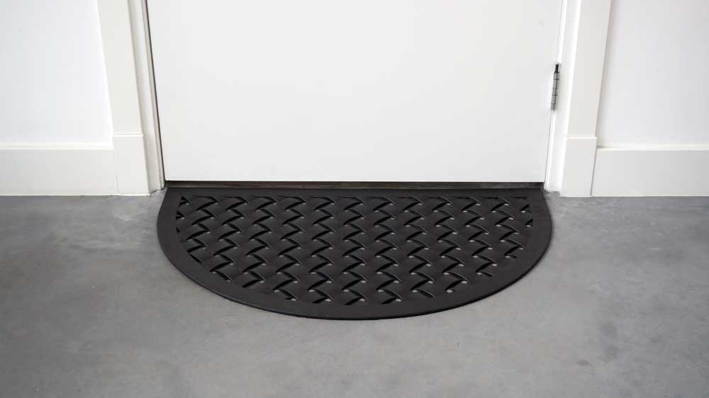 Geweven halfronde rubberen deurmat - 56 x 91 cm