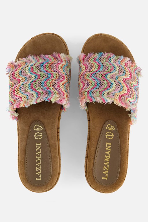 Lazamani Sandalen Jute roze Textiel