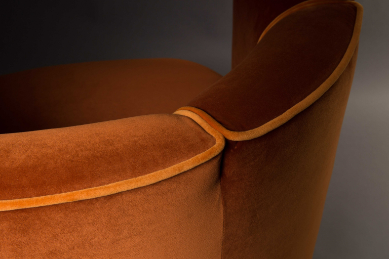 Dutchbone Flower fauteuil draaifauteuil oranje