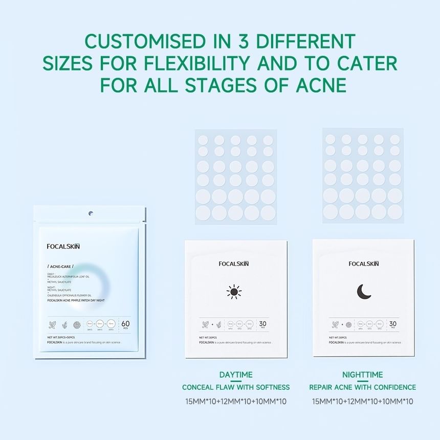 FOCALSKIN - Acne Puistjes Patch Dag Nacht